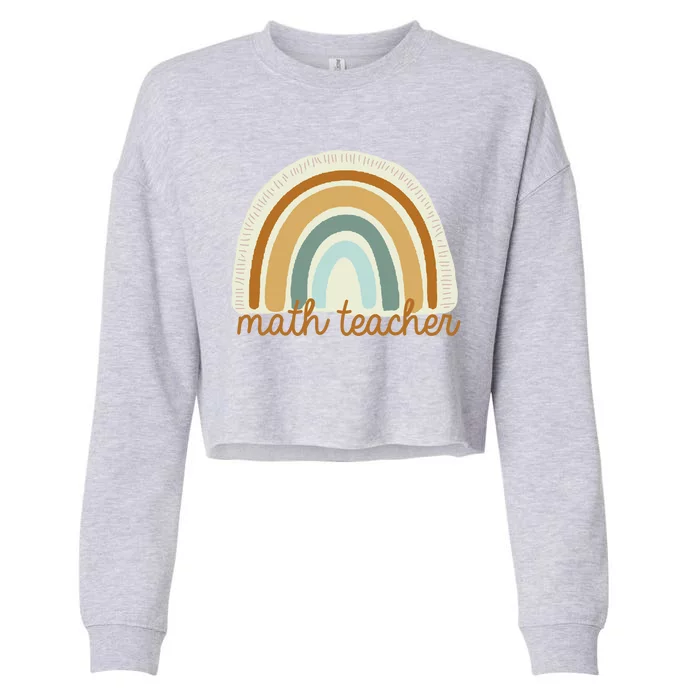 Math Teacher Rainbow Cropped Pullover Crew