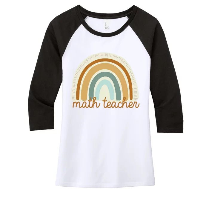 Math Teacher Rainbow Women's Tri-Blend 3/4-Sleeve Raglan Shirt