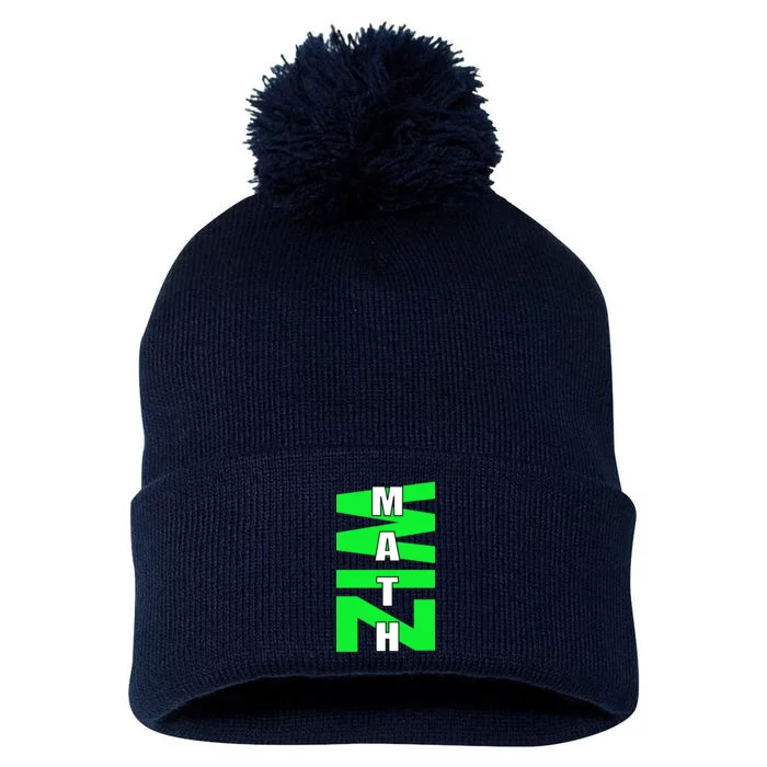 Math Wiz Logo Pom Pom 12in Knit Beanie