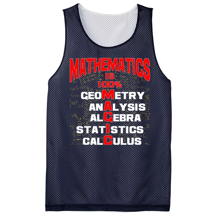 Mathematics Is 100 Percent Magic Mesh Reversible Basketball Jersey Tank