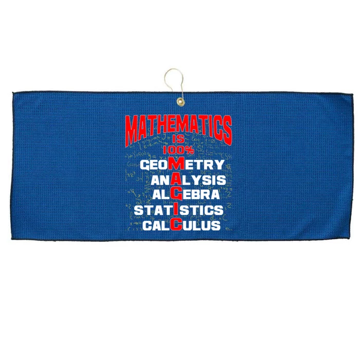 Mathematics Is 100 Percent Magic Large Microfiber Waffle Golf Towel