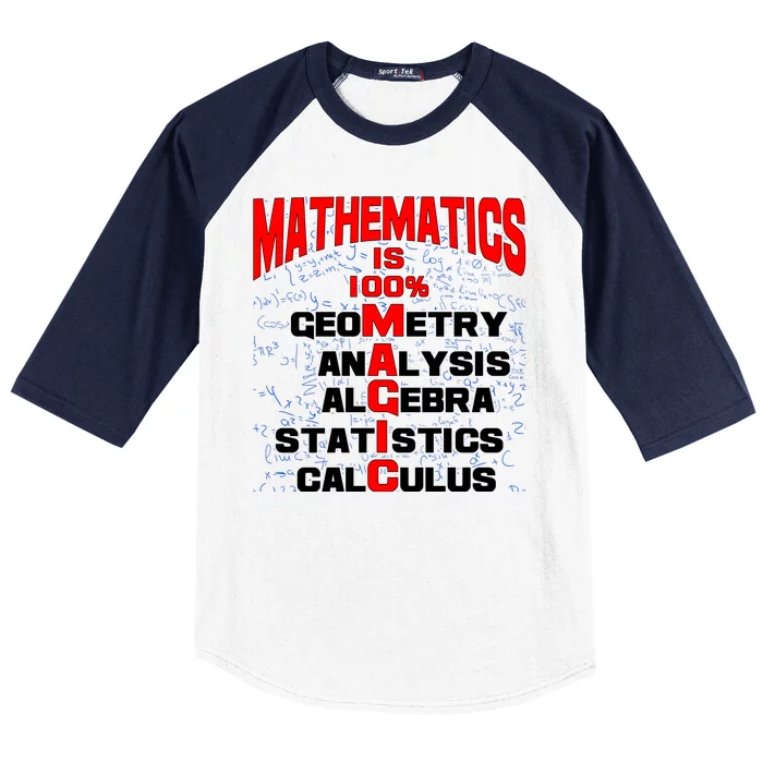 Mathematics Is 100 Percent Magic Baseball Sleeve Shirt