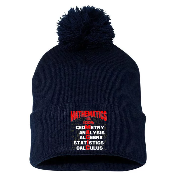 Mathematics Is 100 Percent Magic Pom Pom 12in Knit Beanie