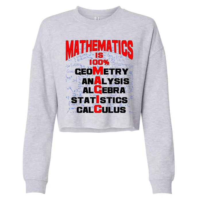 Mathematics Is 100 Percent Magic Cropped Pullover Crew