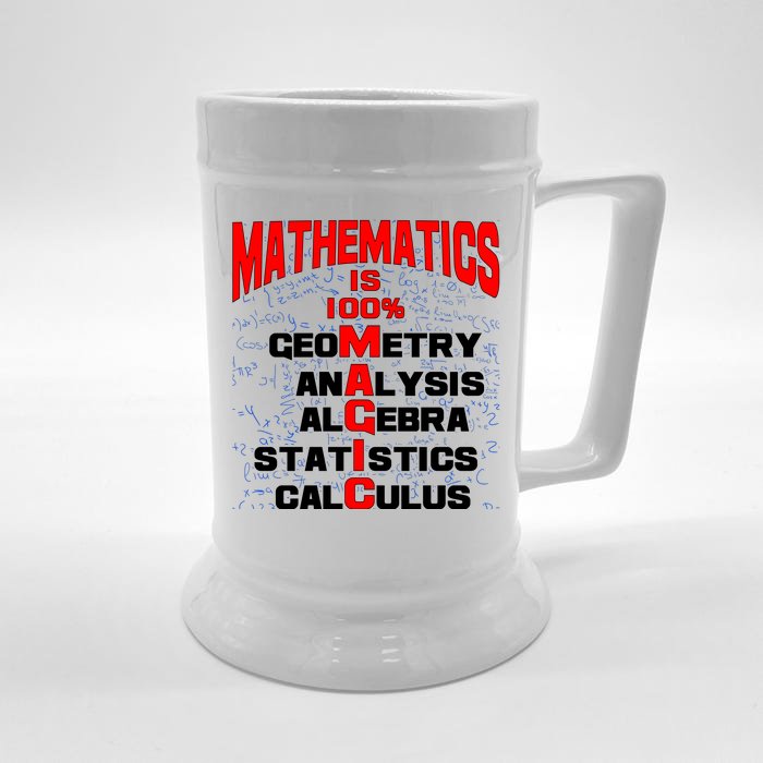 Mathematics Is 100 Percent Magic Front & Back Beer Stein