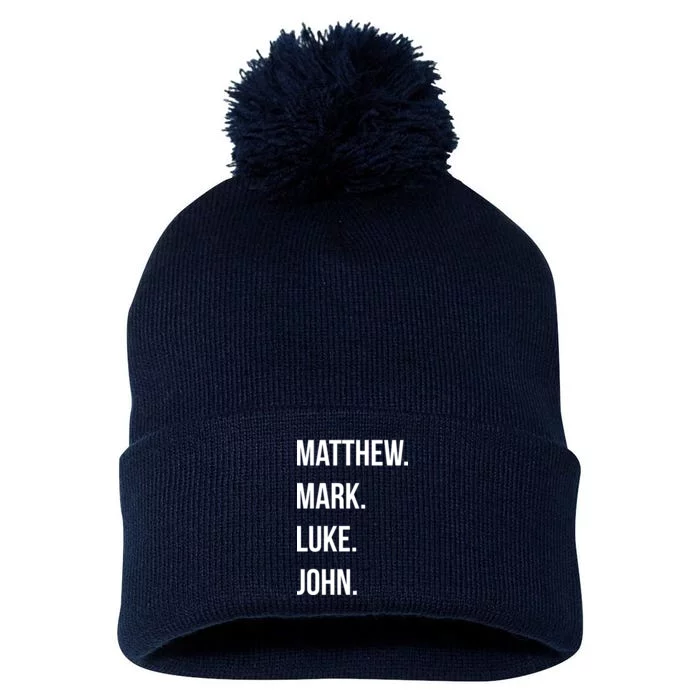 Matthew Mark Luke John Jesus Disciples Christian Pom Pom 12in Knit Beanie