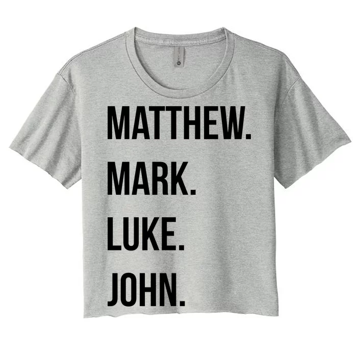 Matthew Mark Luke John Jesus Disciples Christian Women's Crop Top Tee