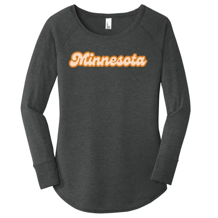 Minnesota America Usa State Retro Women's Perfect Tri Tunic Long Sleeve Shirt