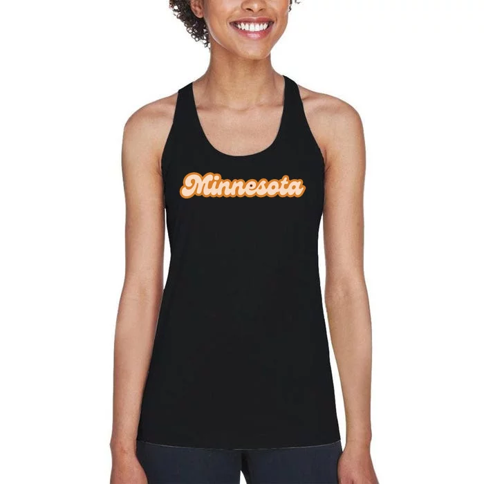 Minnesota America Usa State Retro Women's Racerback Tank