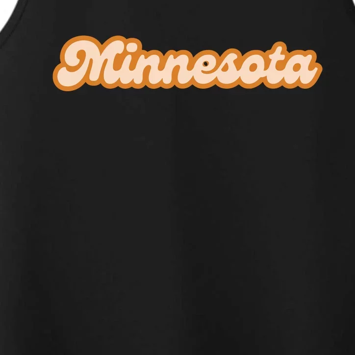 Minnesota America Usa State Retro Performance Tank