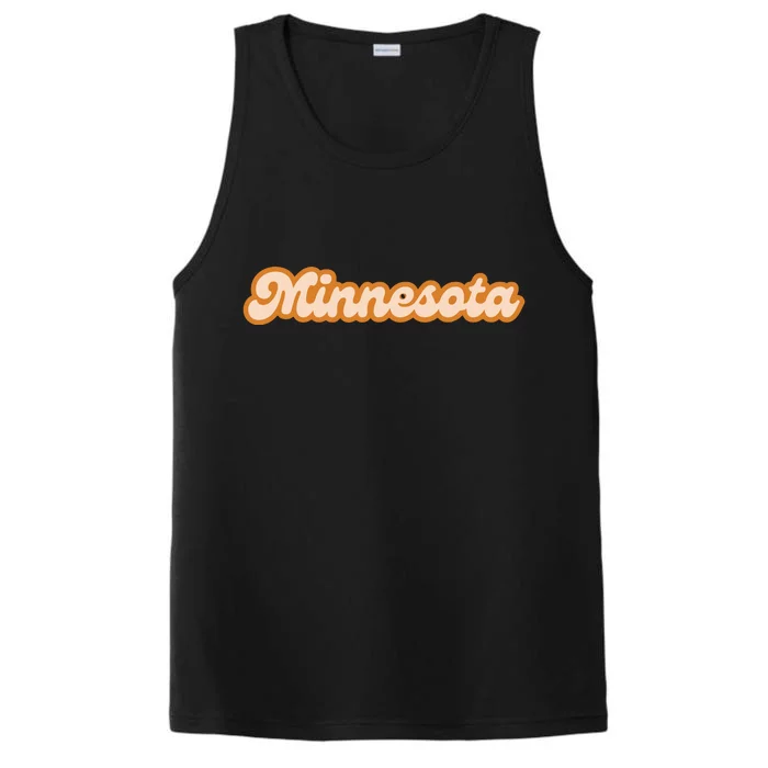 Minnesota America Usa State Retro Performance Tank