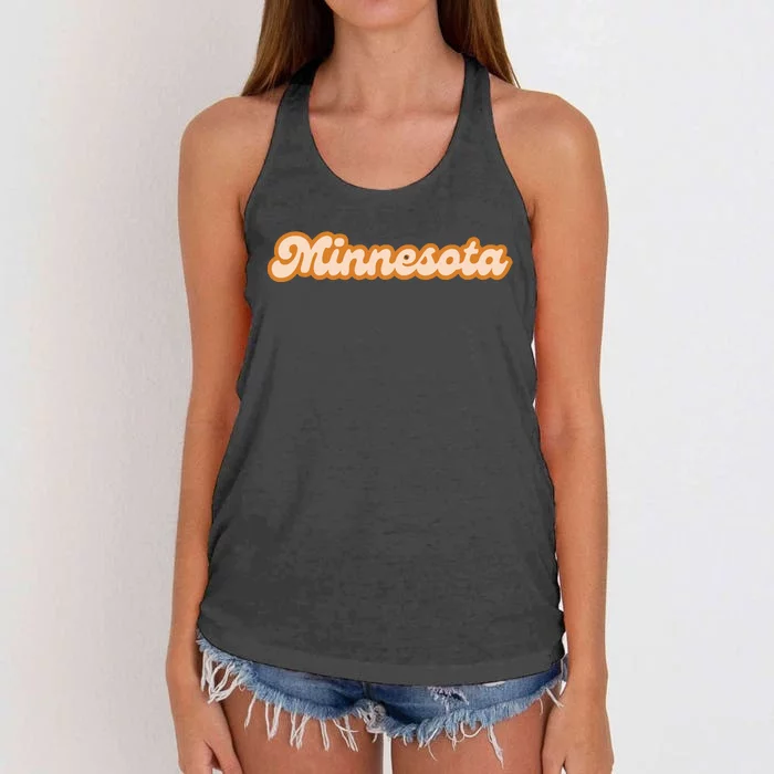 Minnesota America Usa State Retro Women's Knotted Racerback Tank