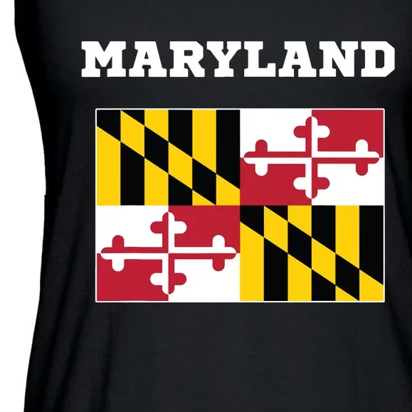 Maryland American Usa Top Travel Flag Gift Ladies Essential Flowy Tank