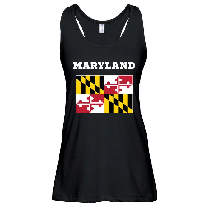 Maryland American Usa Top Travel Flag Gift Ladies Essential Flowy Tank