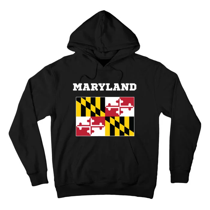 Maryland American Usa Top Travel Flag Gift Tall Hoodie