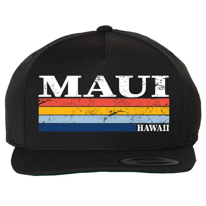 Maui Hawaii Vintage 1980s Style Wool Snapback Cap