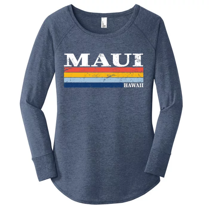 Maui Hawaii Vintage 1980s Style Women's Perfect Tri Tunic Long Sleeve Shirt