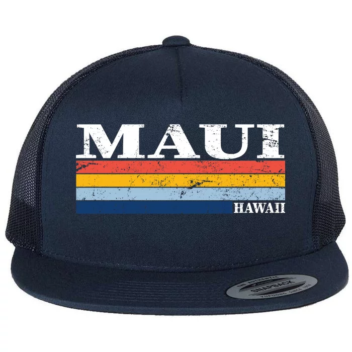 Maui Hawaii Vintage 1980s Style Flat Bill Trucker Hat