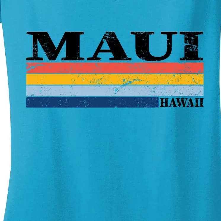 Maui Hawaii Vintage 1980s Style Women's V-Neck T-Shirt