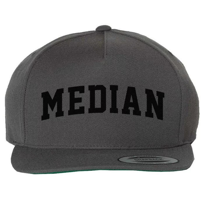 Median Arch Vintage College Athletic Sport Wool Snapback Cap