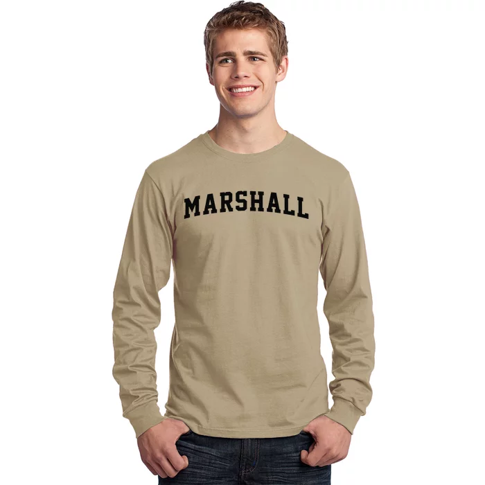 Marshall Arch Vintage College Athletic Sport Long Sleeve Shirt