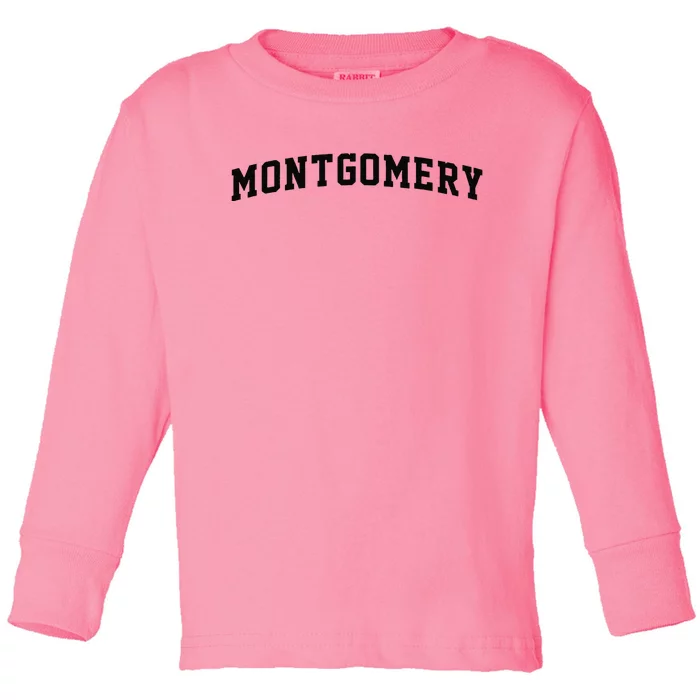 Montgomery Arch Vintage College Athletic Sport Toddler Long Sleeve Shirt