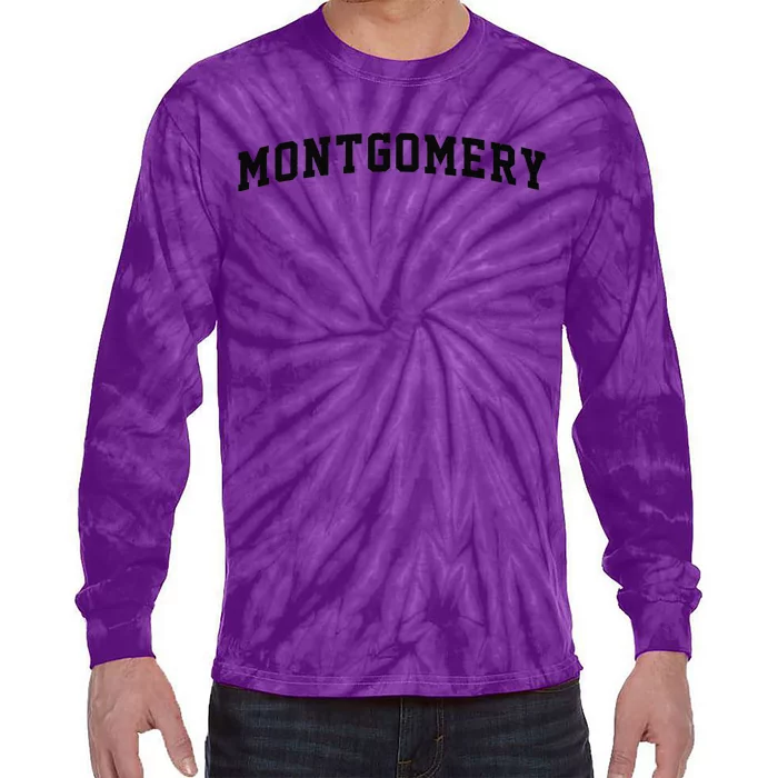 Montgomery Arch Vintage College Athletic Sport Tie-Dye Long Sleeve Shirt