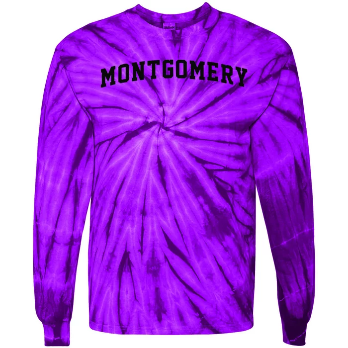 Montgomery Arch Vintage College Athletic Sport Tie-Dye Long Sleeve Shirt