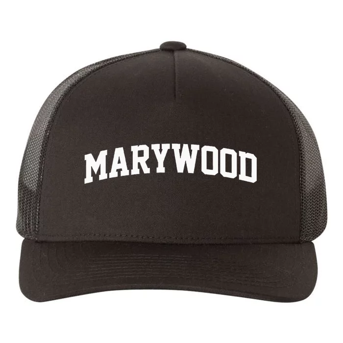 Marywood Arch Vintage College Athletic Sport Yupoong Adult 5-Panel Trucker Hat