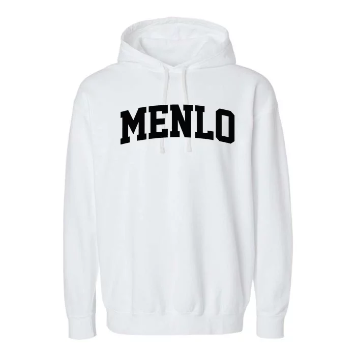 Menlo Arch Vintage College Athletic Sport Garment-Dyed Fleece Hoodie