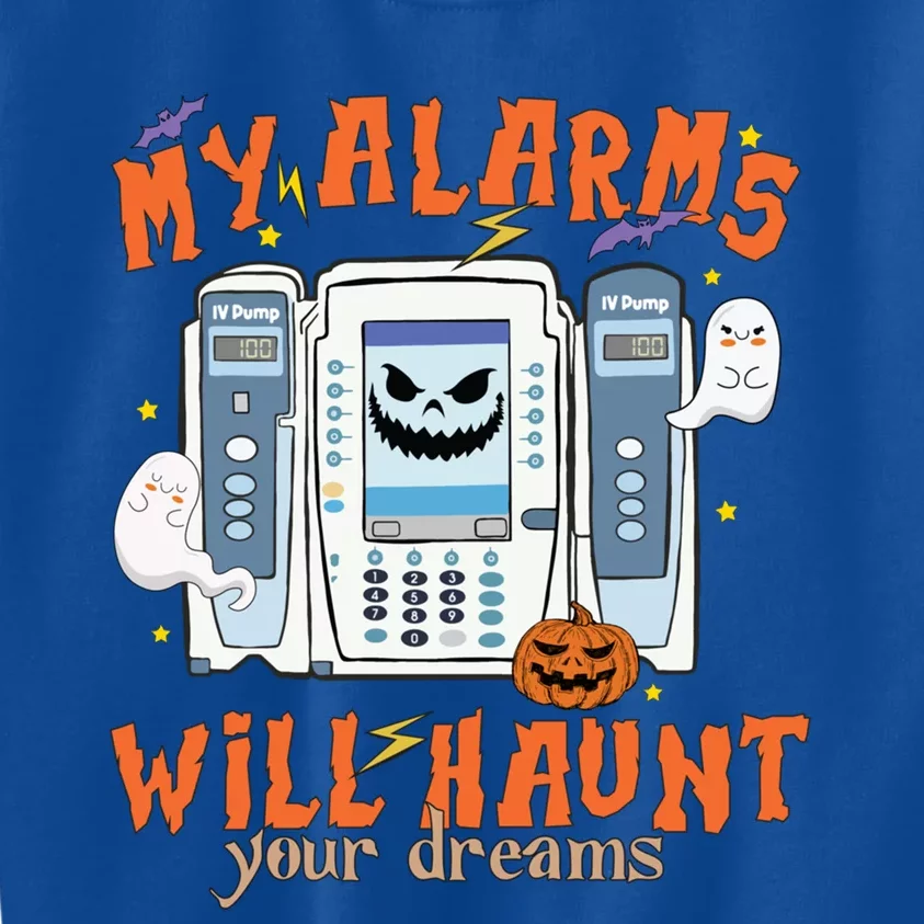 My Alarms Will Haunt Your Dreams Funny Icu Nurse Halloween Cool Gift Kids Sweatshirt