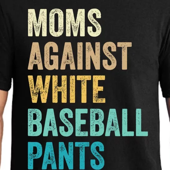 Moms Against White Baseball Pants Funny Pajama Set