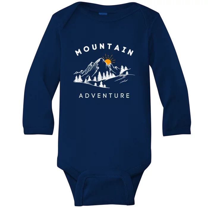 Mountain Adventure Wild And Free Baby Long Sleeve Bodysuit