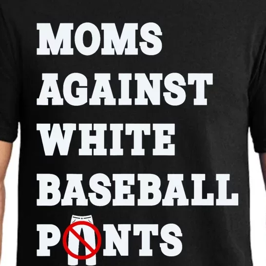 Moms Against White Baseball Pants Funny Pajama Set