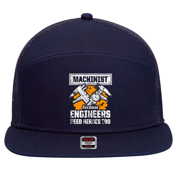 Machinist At Work 4 7 Panel Mesh Trucker Snapback Hat