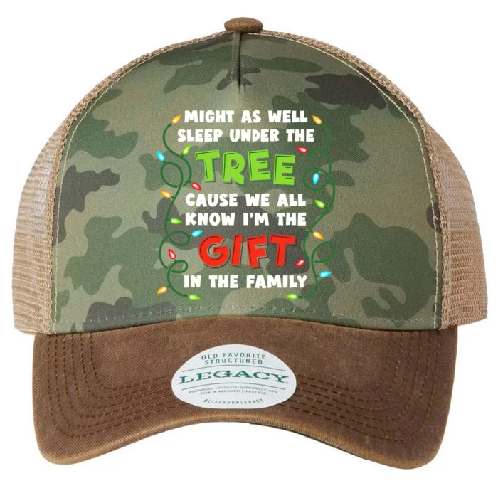 Might As Well Sleep Under The Tree Humor Favorite Person Funny Christmas Legacy Tie Dye Trucker Hat