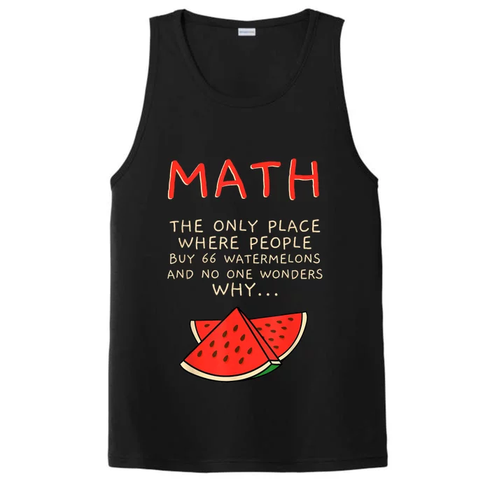 Math And Watermelons Mathematics Calculation Numbers Performance Tank