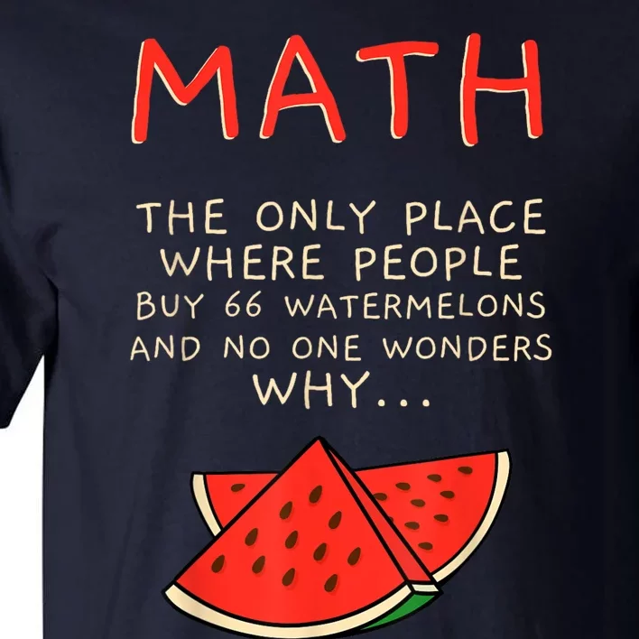 Math And Watermelons Mathematics Calculation Numbers Tall T-Shirt