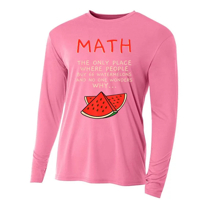 Math And Watermelons Mathematics Calculation Numbers Cooling Performance Long Sleeve Crew