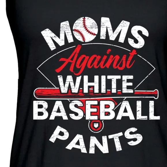 Moms Against White Baseball Pants Sport Lover Mothers Day Ladies Essential Flowy Tank