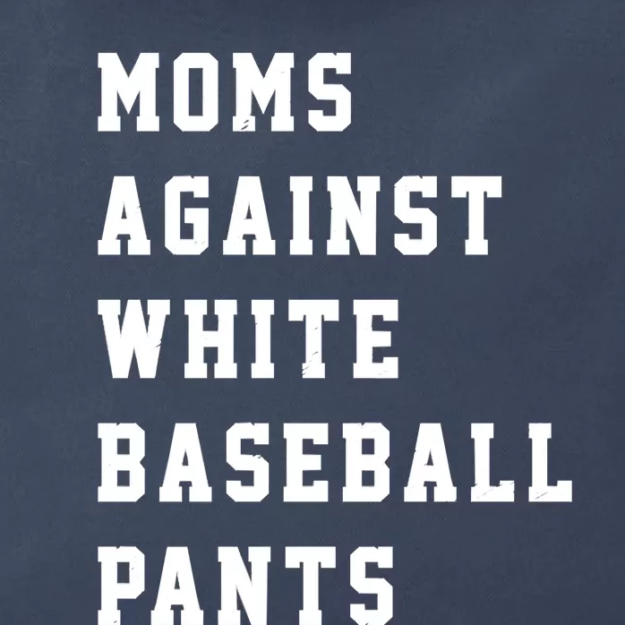 Moms Against White Baseball Pants Zip Tote Bag