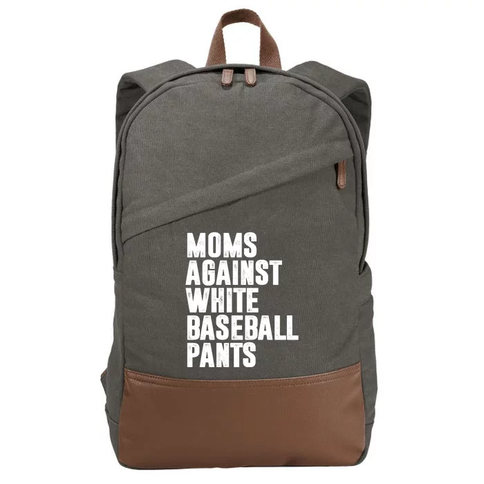 Moms Against White Baseball Pants Funny Cotton Canvas Backpack