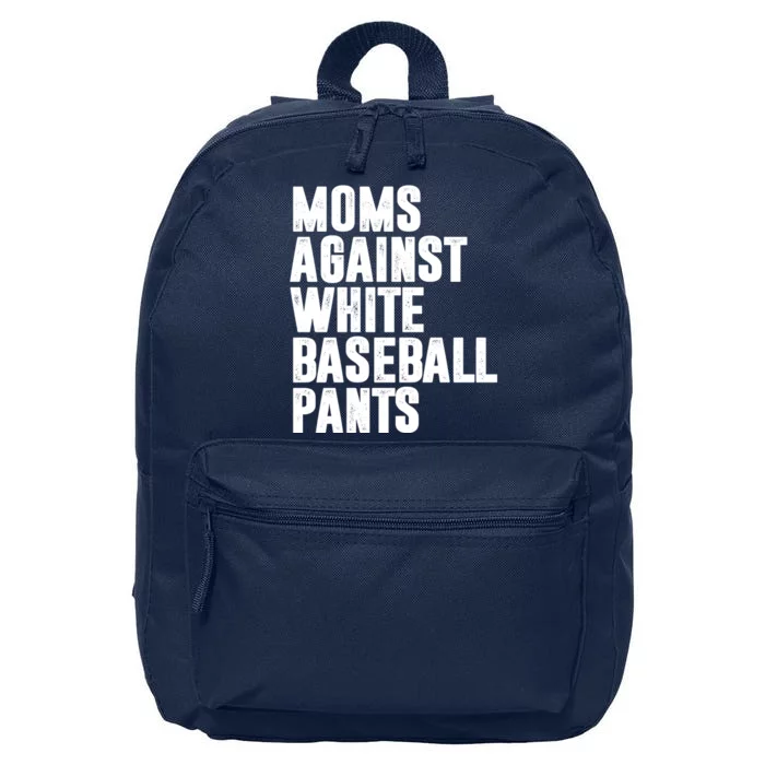 Moms Against White Baseball Pants Funny 16 in Basic Backpack