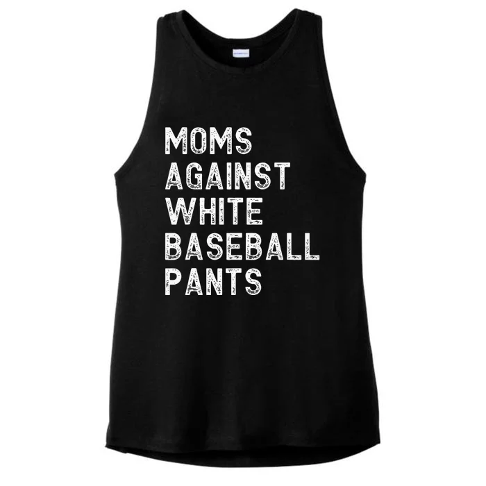 Moms Against White Baseball Pants Funny Baseball Mom Ladies Tri-Blend Wicking Tank