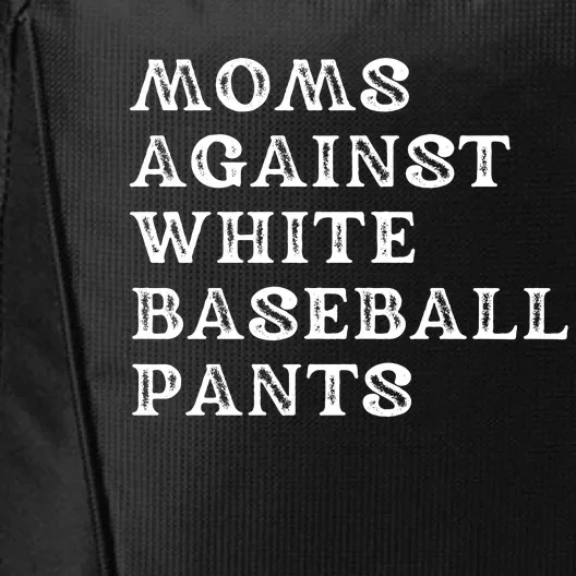 Moms Against White Baseball Pants Sports Mom City Backpack