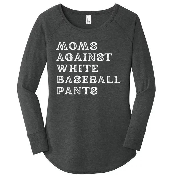 Moms Against White Baseball Pants Sports Mom Women's Perfect Tri Tunic Long Sleeve Shirt