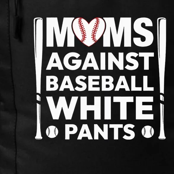 Moms Against White Baseball Pants Funny Groovy Baseball Mama Daily Commute Backpack