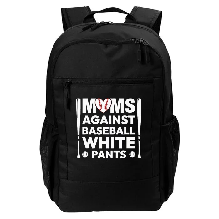 Moms Against White Baseball Pants Funny Groovy Baseball Mama Daily Commute Backpack