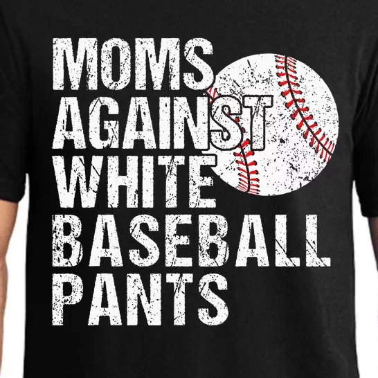 Moms Against White Baseball Pants Funny Baseball Mom Pajama Set