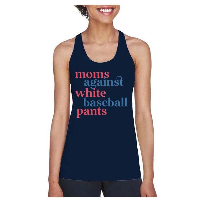 Moms Against White Baseball Pants Women's Racerback Tank